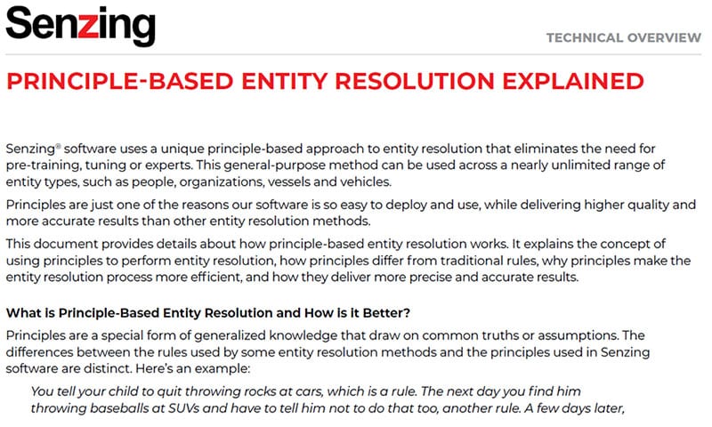 What is Principle-Based Entity Resolution?