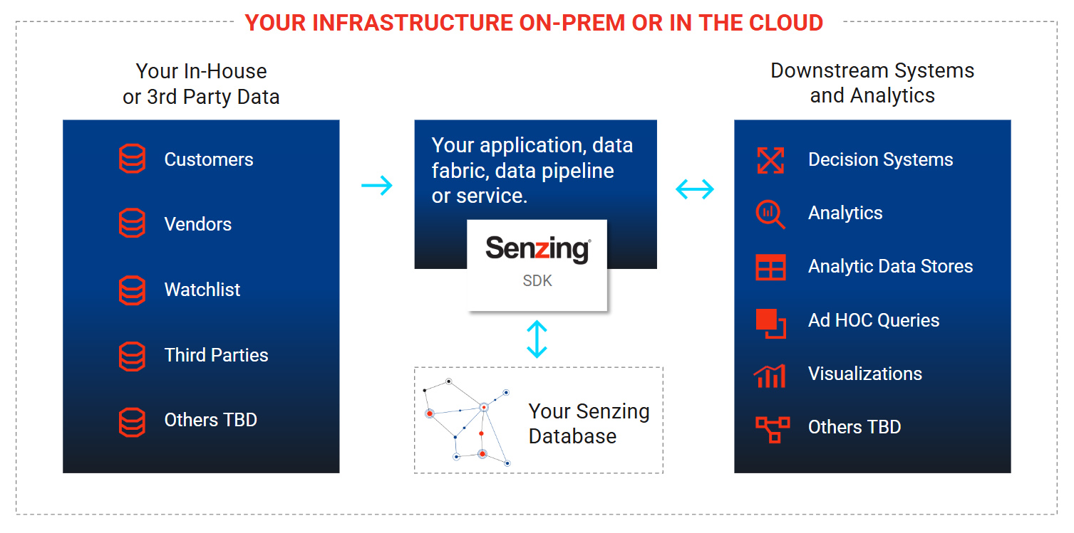 Senzing entity resolution architecture with senzing inside deployment