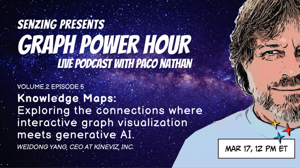 Gph v2 ep5 thumbnail graph power hour v2 ep. 5: knowledge maps: exploring the connections where interactive graph visualization meets generative ai - graph power hour